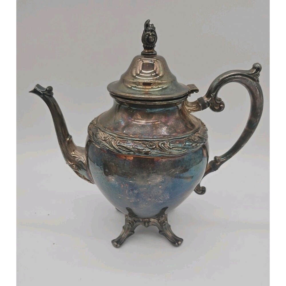 Vintage Wm A. Rogers Silver Plated Coffee Pot Teapot Ornate